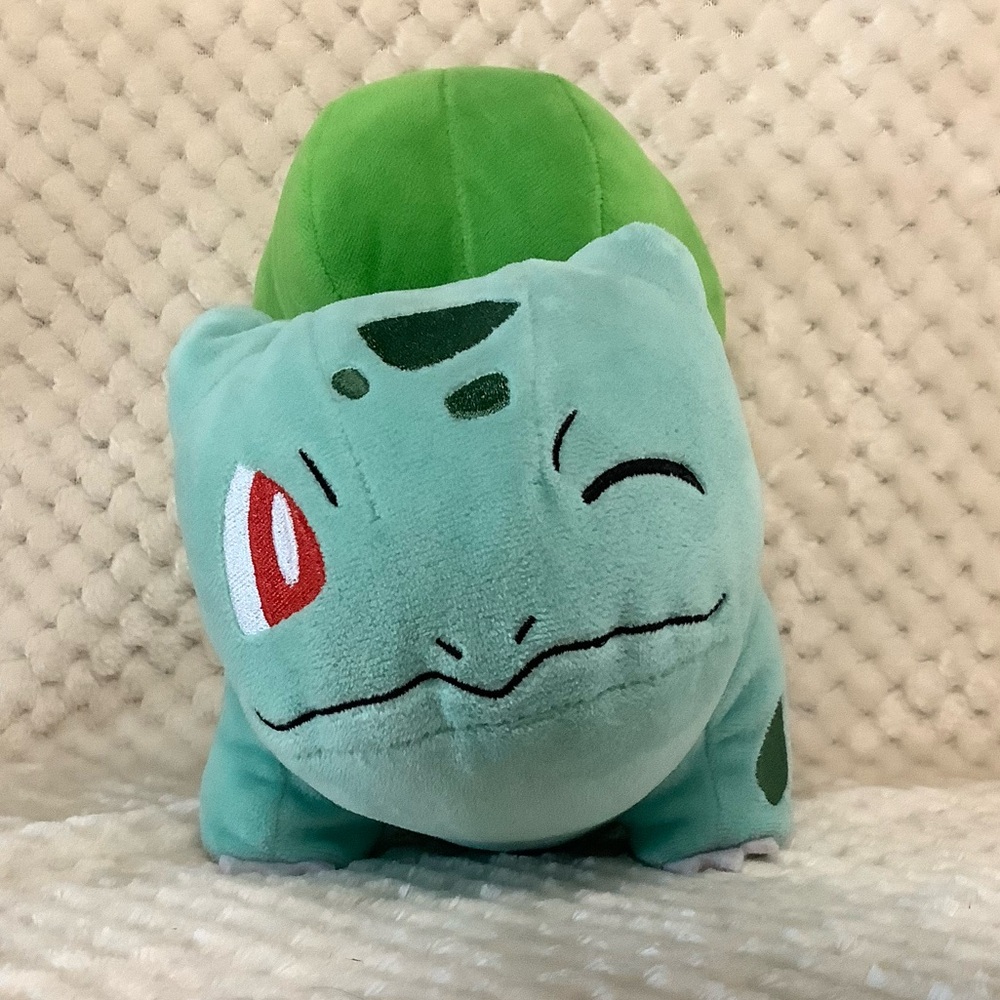 Pokémon Bulbasaur Plush Stuffed Animal Winking Face  7.5 in